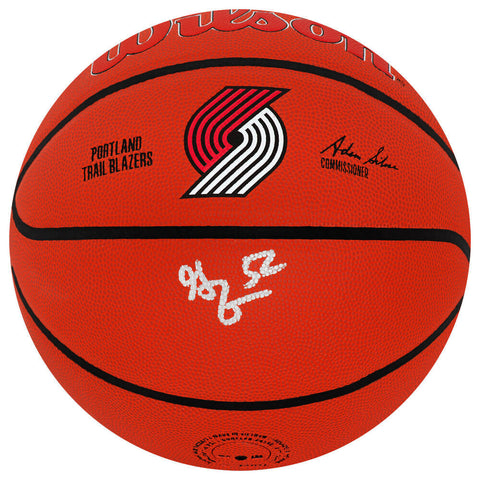 Greg Oden Signed Portland Trailblazers Logo Wilson NBA Basketball - (SS COA)