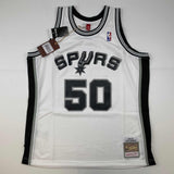 Autographed/Signed David Robinson Spurs White M&N HWC Jersey Beckett BAS COA