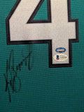 SUEDE FRAMED SEATTLE MARINERS KEN GRIFFEY JR AUTOGRAPHED JERSEY BECKETT COA