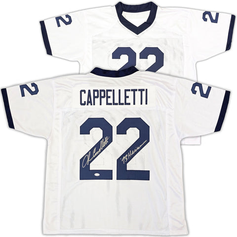 PENN STATE JOHN CAPPELLETTI AUTOGRAPHED WHITE JERSEY "73 HEISMAN" JSA 221330