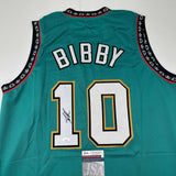 Autographed/Signed Mike Bibby Vancouver Teal Retro Basketball Jersey JSA COA