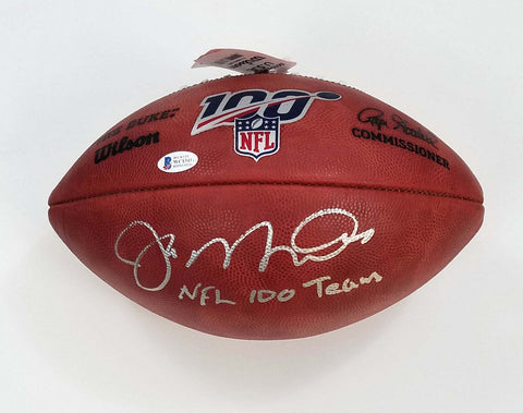 Joe Montana Signed 49ers Duke NFL 100 Football W/ NFL 100 Team Beckett