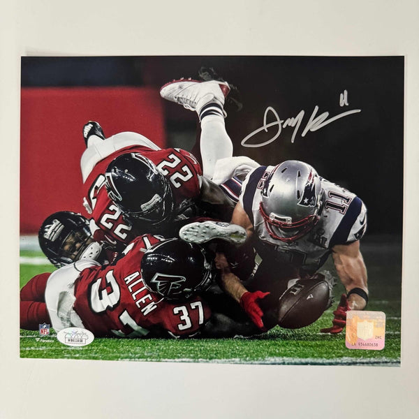 Autographed/Signed Julian Edelman New England Patriots 8x10 Photo JSA COA