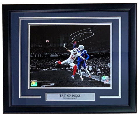 Trevon Diggs Signed Framed 11x14 Dallas Cowboys vs Stefon Diggs Photo BAS ITP