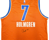 THUNDER CHET HOLMGREN AUTOGRAPHED RED FANATICS JERSEY SIZE L BECKETT 234062