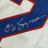 Autographed/Signed OJ O.J. SIMPSON Buffalo White Football Jersey JSA COA Auto