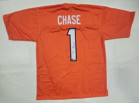 JA'MARR CHASE SIGNED AUTOGRAPHED CUSTOM XL PRO STYLE JERSEY WITH BECKETT QR