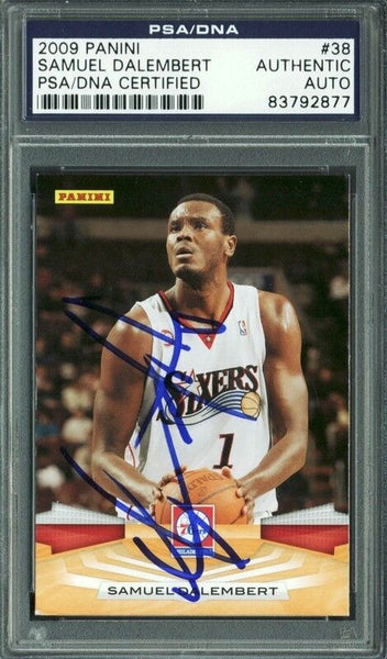 76ers Samuel Dalembert Authentic Signed Card 2009 Panini #38 PSA/DNA Slabbed