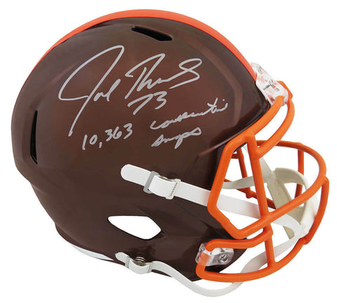 Joe Thomas Signed Browns FLASH Riddell F/S Speed Rep Helmet w/Snaps Ins - SS COA