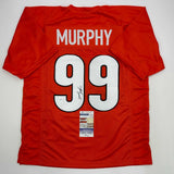 Autographed/Signed Myles Murphy Cincinnati Orange Football Jersey JSA COA