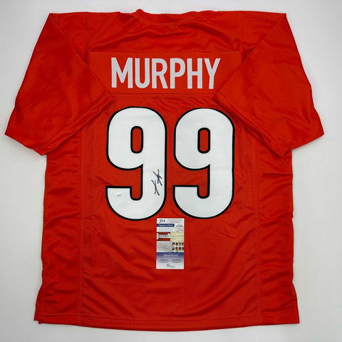 Autographed/Signed Myles Murphy Cincinnati Orange Football Jersey JSA COA