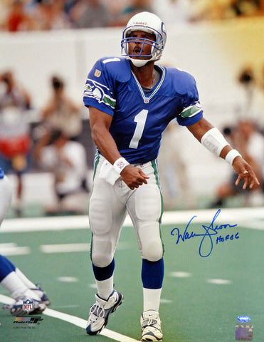 WARREN MOON AUTOGRAPHED SIGNED 16X20 PHOTO SEAHAWKS "HOF 06" MCS HOLO 112507