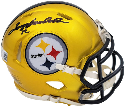 TERRY BRADSHAW AUTOGRAPHED STEELERS FLASH YELLOW MINI HELMET BECKETT QR 201705