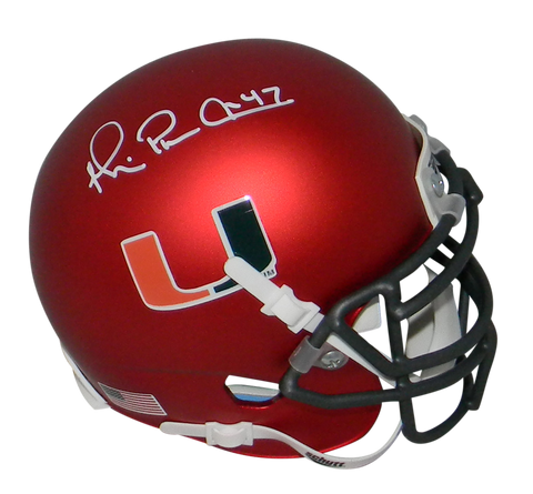 MICHAEL IRVIN AUTOGRAPHED SIGNED MIAMI HURRICANES ORANGE MINI HELMET JSA