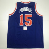 Autographed/Signed EARL MONROE New York Blue Basketball Jersey PSA/DNA COA Auto