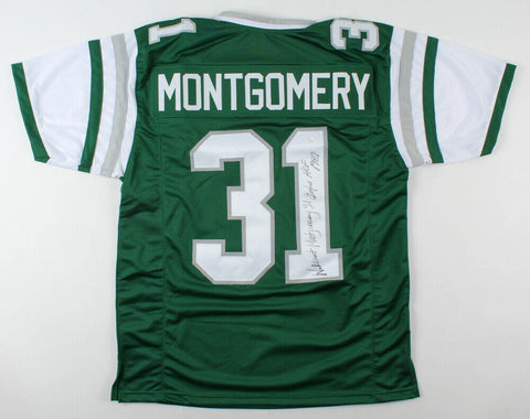 Wilbert Montgomery Signed Philadelphia Eagles Jersey Inscribed HOF 1987 JSA COA