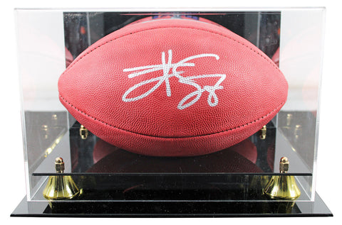 Travis Kelce Signed Super Bowl LVIII Logo Wilson "Duke" Football W/ Case BAS Wit