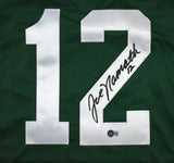 Joe Namath Autographed Green Pro Style Jersey - Beckett Hologram *Black