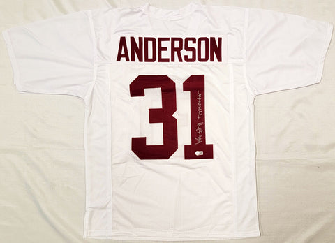 Alabama Will Anderson Autographed White Jersey Terminator Beckett WW05299