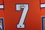 JOHN ELWAY (Broncos orange SKYLINE) Signed Autograph Framed Jersey Beckett