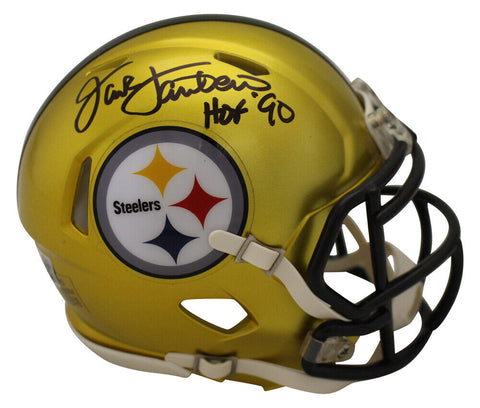 Jack Lambert Signed Pittsburgh Steelers Flash Mini Helmet HOF Beckett 35573