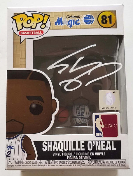 Shaquille O'Neal Autographed Orlando Magic Funko Pop Beckett Witnessed White