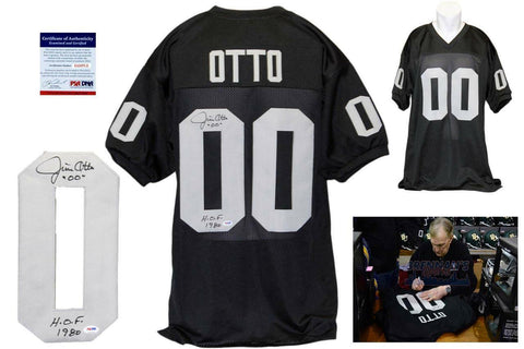 Jim Otto SIGNED Jersey - PSA/DNA - Oakland Raiders Autographed - Black