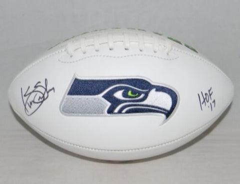 KENNY EASLEY AUTOGRAPHED SIGNED SEATTLE SEAHAWKS LOGO FOOTBALL JSA W/ HOF 17