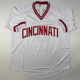 Autographed/Signed Chris Sabo Cincinnati White Baseball Jersey JSA COA