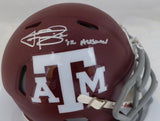 JOHNNY MANZIEL AUTOGRAPHED TEXAS A&M MAROON MINI HELMET HEISMAN BECKETT 130341