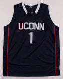 Jim Calhoun Signed UConn Huskies Jersey (Beckett COA) NCAA Hall of Fame Coach