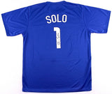 Hope Solo Signed Team USA Women's Soccer Blue Jersey (JSA COA)