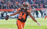 Nick Chubb Signed Browns Color Rush Jersey (Beckett COA) 2nd Rd Draft Pick 2018