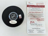 Adam Oates Signed Detroit Red Wings Logo Hockey Puck (JSA COA) NHL H.O.F. 2012