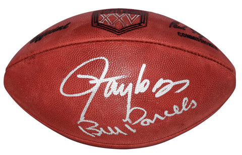 LAWRENCE TAYLOR & BILL PARCELLS SIGNED NEW YORK GIANTS SUPER BOWL XXV FOOTBALL