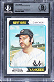 Yankees Thurman Munson Authentic Signed 1974 Topps #340 Card BAS Slabbed & JSA