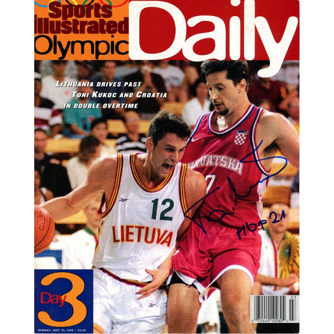 Toni Kukoc Autographed 1996 Croatia Olympic Sports Illustrated HOF BAS 48804