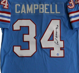 Earl Campbell Signed Houston Oilers Powder Blue Jersey (Steiner)HOF Running Back