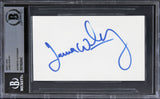 Lakers James Worthy Authentic Signed 3x5 Index Card Autographed BAS Slabbed