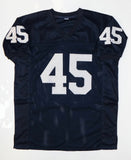 Rudy Ruettiger Autographed Navy Blue College Style Jersey- JSA Witnessed Auth