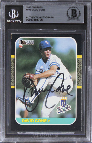 Royals David Cone Authentic Signed 1987 Donruss #502 Card BAS Slabbed