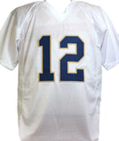 Ian Book Autographed White College Style Jersey - Beckett W *Silver