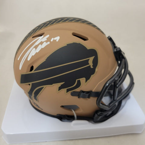 JOSH ALLEN SIGNED BUFFALO BILLS STS 2 SPEED MINI HELMET BECKETT QR CODE