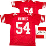 SAN FRANCISCO 49ERS FRED WARNER AUTOGRAPHED RED JERSEY BECKETT WITNESS 231912