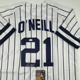 Autographed/Signed Paul O'Neill New York Pinstripe Baseball Jersey JSA COA