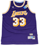 KAREEM ABDUL-JABBAR SIGNED LOS ANGELES LAKERS #33 ADIDAS SWINGMAN JERSEY BECKETT