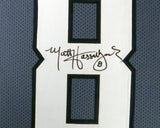 SEAHAWKS MATT HASSELBECK AUTOGRAPHED SIGNED FRAMED BLUE JERSEY MCS HOLO 123639