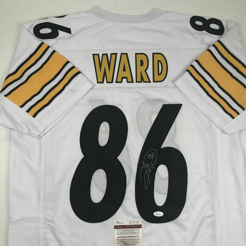 Autographed/Signed HINES WARD Pittsburgh White Football Jersey JSA COA Auto