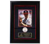 Greg Maddux Signed Atlanta Braves Shadowbox Framed Rawlings White Ball w/ Insc