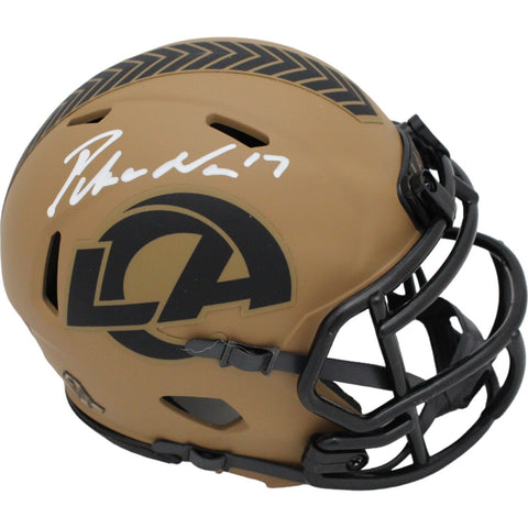 Puka Nacua Signed Los Angeles Rams 23 Salute Mini Helmet FAN 46053